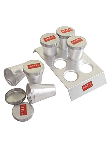 Image of HAZEL Kulfi Moulds Set, 120ml Each | Traditional Ice Cream Medium Mould Set of 6 | Aluminium Kulfi Moulds Set with Stand | Reusable Ice Cream Maker Popsicle Mould