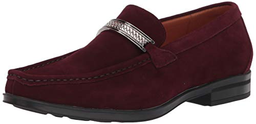 STACY ADAMS Men s Reginald Suede Slip On Loafer, Oxblood, 12