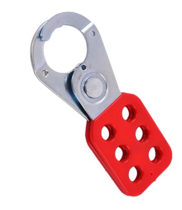 Patel Enterprise Loto Industrial Safety Small Lockout Hasp 25mm REDamper-Proof and Impact-Resistant Loto Hasp with 6 Holes Interlock (Pack of 1)-image-19