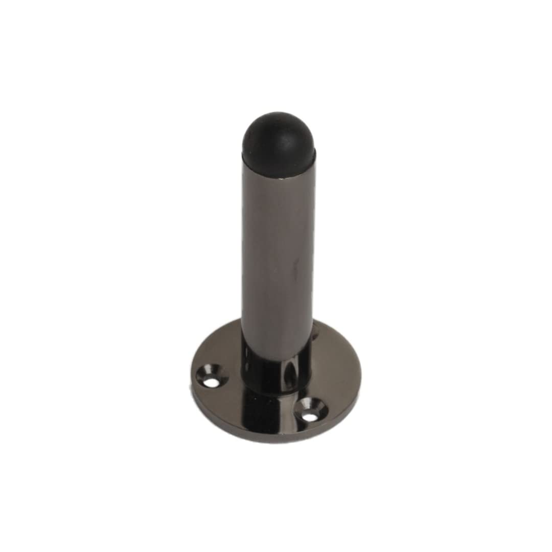 Ironmongery Now Black Onyx Projection Door Stop 75Mm On Nickel, Door Stopper, Rubber Bumper To Protect Door, Walls, And Skirting For Internal Use