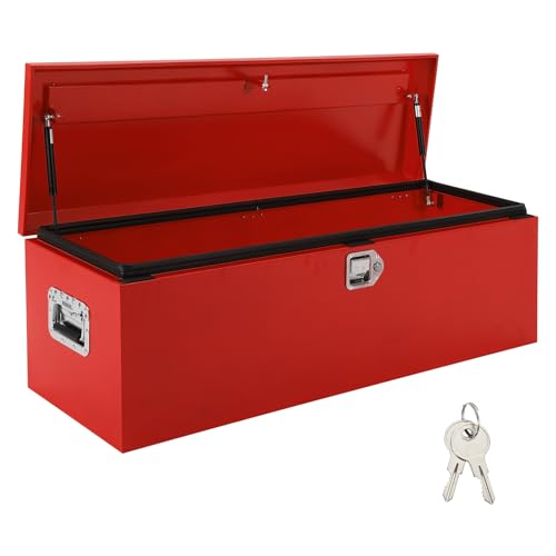 Garvee Truck Bed Tool Box 48x15x15 Inch Heavy Duty Steel Metal Tool Box for Truck Bed, Secure Storage Organizer, Waterproof Design, Gas Strut Lid, Orange Peel Finish for Pickup, RV, Trailer