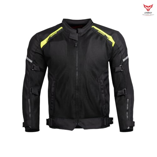 Image of DSG Aire Mesh 2 Riding Jacket- Black Yellow Fluo (Size-XL)