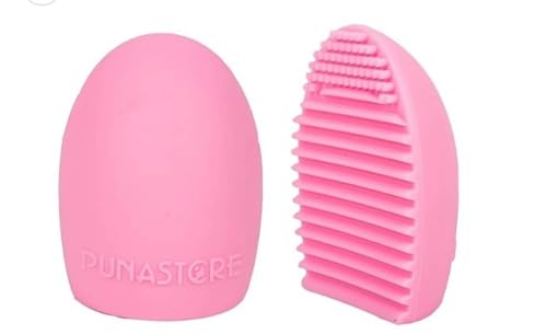 Image of Puna Store Combo Set of 24 Piece Premium Synthetic Makeup Brush Set (Pink) with 3pc Makeup Blender Set, Makeup Brush Cleaning Egg, Pocket Makeup Mirror, Cruelty-Free Vegan Brushes