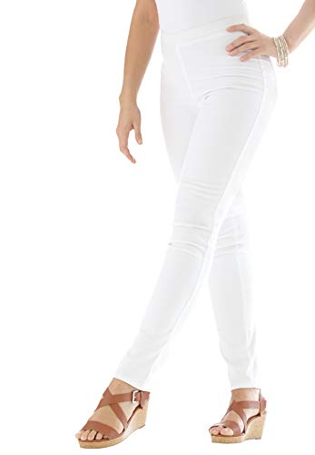 Jessica London Women's Plus Size Tall Stretch Denim Straight-Leg Jegging - 24 T, White