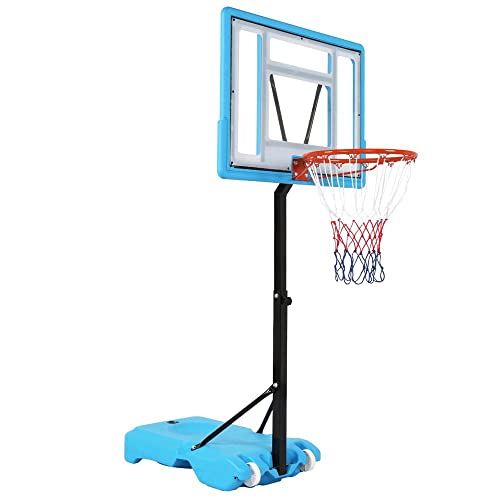 HydroChamp III Stainless Steel-Acrylic Adjustable Poolside Basketball System Royal Blue
