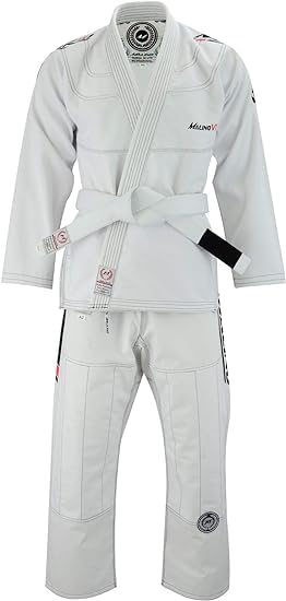 Malino Fight Wear Costume de jiu-jitsu brésilien BJJ Gi Uniforme Nacré Tissage 100% Coton 550 g/m², blanc, A3