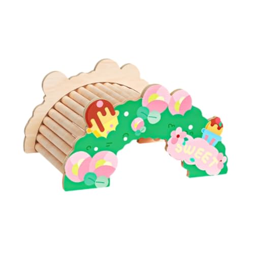 Hamster Bridge Reptile Hideout Reptiles Hide Cave Rat Ladder Bearded Dragon Bridge for Gerbils Tortoise Mouse Guinea Pigs, Flower Bridge