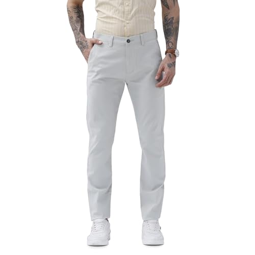 Image of BASICS Premium Cotton Stretch Formal Trousers for Men | Office Pants