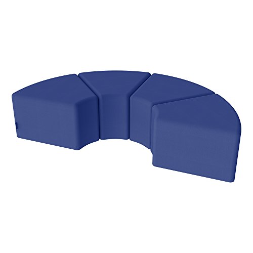 Image of Sprogs 18 inch H Structured Wedge Stool -Flexible Modular Collaborative Soft Seating for Office, Home, Lounge and School Classrooms with Durable Frame - Blue (SPG-1003N-BL-A)