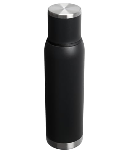 Image of Stanley Adventure-To-Go Vacuum Bottle 1.4 qt | Wide Mouth with Leakproof Cup Lid | Keep Drinks Hot or Cold | Packable for Travel | Insulated Stainless Steel Thermal Bottle | BPA-Free | Black 2.0