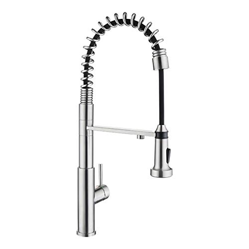 CREA Grifo de Cocina de 3 vías con alcachofa extensible, 3 en 1 Grifo Monomando para Fregadero de Cocina, Filtro de Agua potable, Giratorio 360°, Acero Inoxidable cepillado