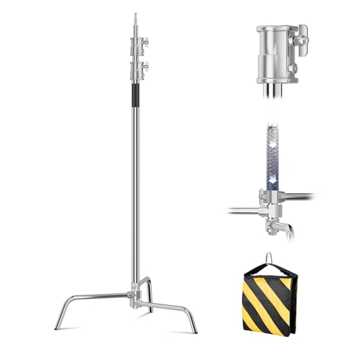 C Stand Heavy Duty Light Stand with 100% Stainless Steel Photography Light Stand Max Height 10.8ft/330cm 45 lbs Load Capacity for Studio Softbox Reflector Monolight