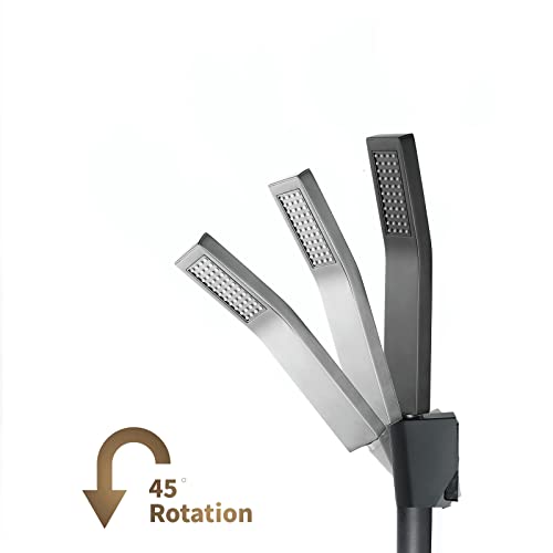 Cabezal de ducha de mano de latón con soporte de pared orientable 6