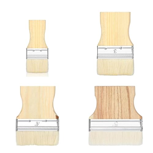 4 pcs Flat Paddle Paint Brush Set, Wide Paint Brush ...