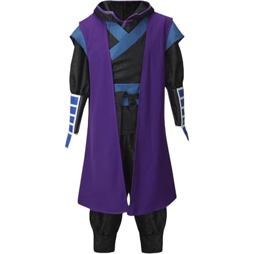 Cos-Animefly Anime Scissor Seven Killer Seven Hoodie Costume Pullover Hooded Sweatshirt Halloween Adult Outfit for Men Boys, Purple Black, Large
