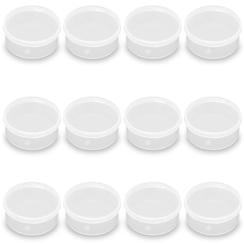 Image of 12 Pcs Clear Plastic Round Storage Jars, 1.7 oz D /2.32 x H /1.02 Inch Beads Storage Containers Box for Storage Small Items, Hardware, Buttons, Small Jewelry