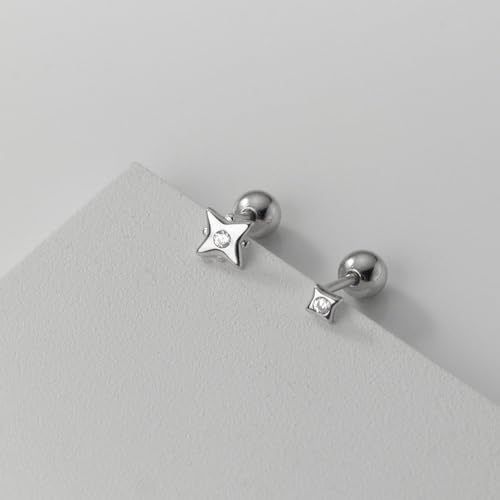 Kokoma 20g Tiny Star Sterling Silver Cartilage Stud Earrings for Women Girls Cubic Zirconia Helix Conch Tragus Earrings Piercing Studs Screw Back Dainty Ear Jewelry3