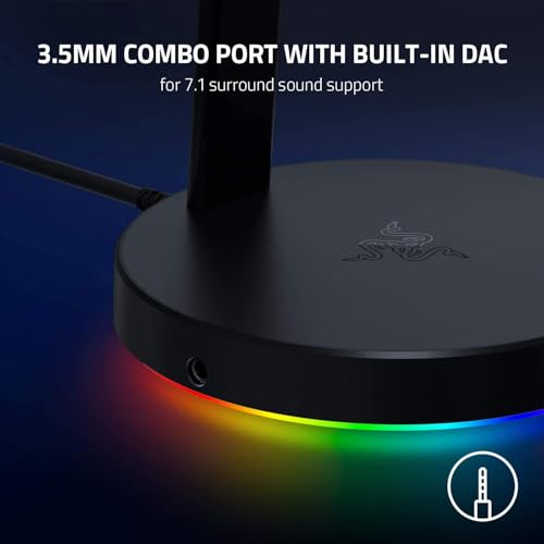 Base Station V2 Chroma - Supporto Cuffie e Hub USB (Con Illuminazione RGB, con Audio Surround 7.1, Supporto Cuffie Integrato con Base Antiscivolo) Nero - Cuffia gaming - Immagine 1