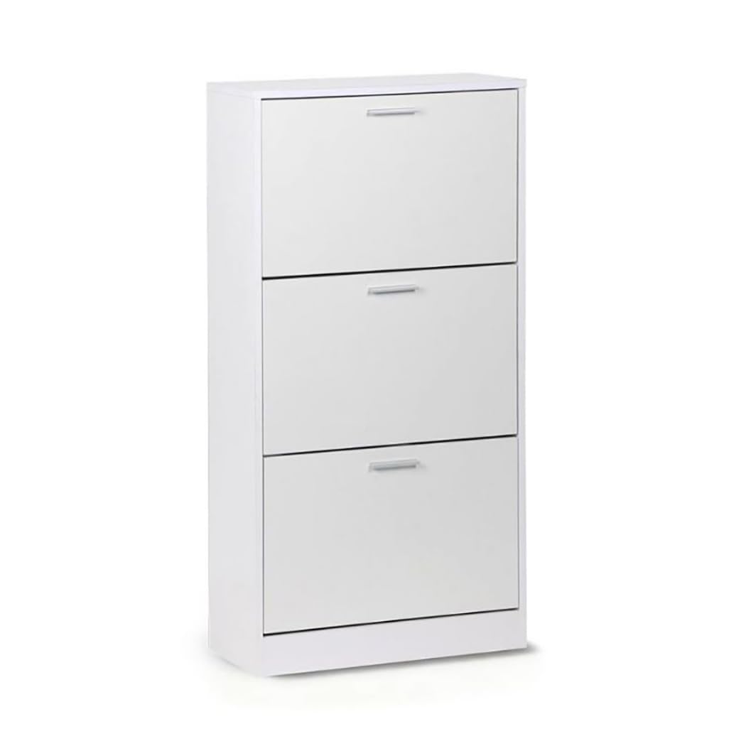 Acomoda Textil - Zapatero 3 Niveles de Madera, Amplio, Resistente y de Fácil Instalación 60x24x115 cm. Organizador de Zapatos Moderno, Fácil Montaje y Robusto. (Blanco)