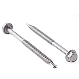 #12 x 3' Sheet Metal Screws 100PCS 410 Stainless Steel Hex Washer Head Fast Self Tapping Screws by...