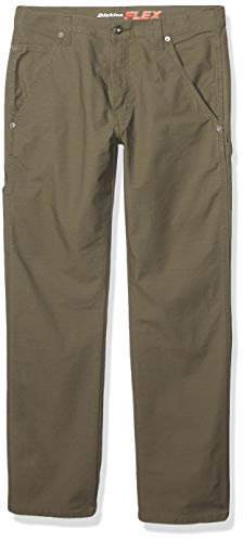 Dickies Men's Tough Max Ripstop Carpenter Pant, Rinsed Moss, 32 32