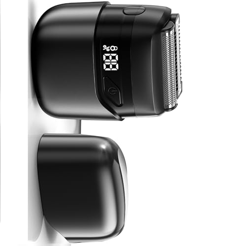 Mbzoey Mini Electric Razor for Man: Electric Foil Shavers for face - IPX7 Waterproof Cordless Razor with LED Display & Fast Charge - Micro-Comb Technology & Upgraded Blades, Carbon Black