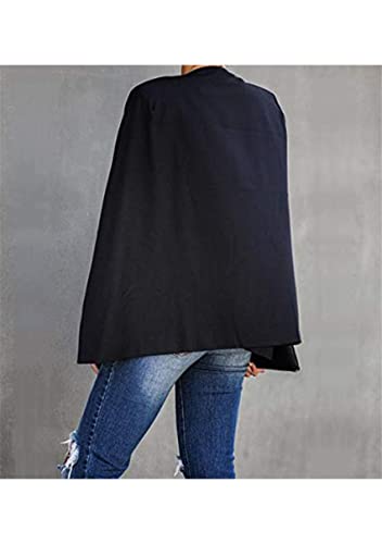 YMING Womens Solid Color Cape Blazer Split Sleeve Open Front Jacket Elegant Casual Coat Workwear4
