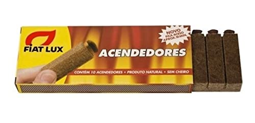 2x Acendedores Para Carvão E Lenha Fiat Lux Com 10 Unidades