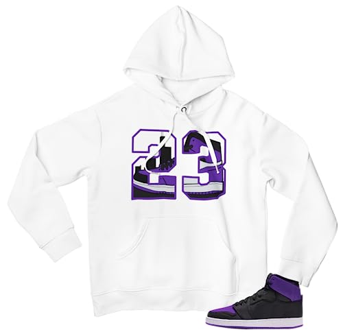 Men's Graphic Hoodie To Match Jordan 1 Purple Black Pullover