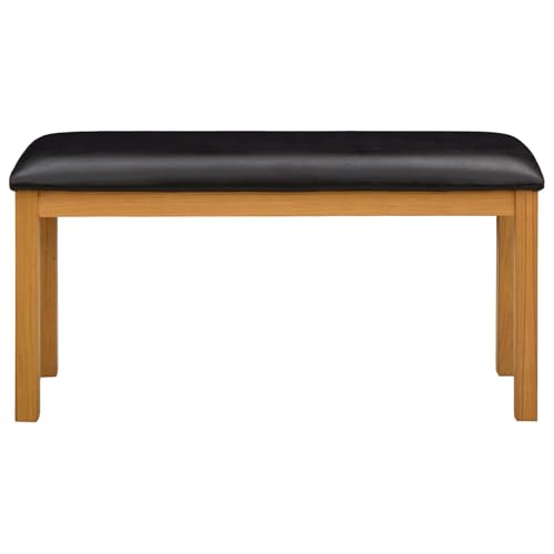 Banco de madera de 2 plazas de roble negro de 95 cm para cocina 5