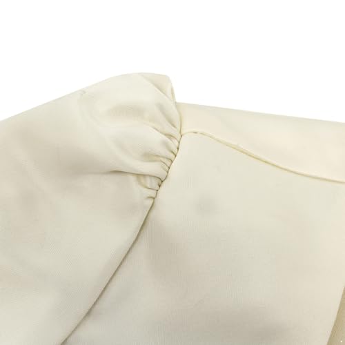 Sholeno Kids Flower Girls Wedding Bolero Shrug Open Front Long Sleeves Flower Cardigan Party Cropped Jacket Beige 18-24 Months3