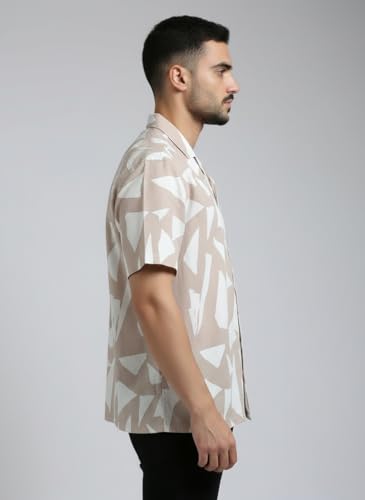 Image of GLORYBOYZ Men's Half Sleeves Abstract Printed Casual Shirt S-2XL