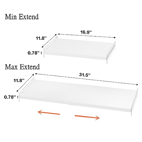 Slideep Adjustable Closet Shelf With Seamless Sticker, Metal Expandable Wardrobe Shelves Organizer For School Locker thumb #2