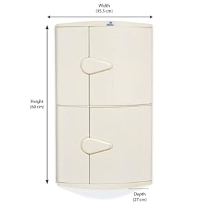 Nilkamal 2 Door Plastic Storage Corner Cabinet | Bathroom| Space & Clothes Organizer| Shelves | Living Room |Multipurpose for Home Kitchen & Office Use Nilkamal 2 Door Plastic Storage Corner Cabinet | Bathroom| Space & Clothes Organizer| Shelves | Living Room |Multipurpose for Home Kitchen & Office Use