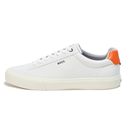 Image of BOSS Men's Aiden Logo Block Leather Low Top Sneakers