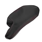 X AUTOHAUX Car Center Console Armrest Cover for Mazda 3 2014-2016 Faux Leather Interior Arm Rest Cover Elbow Cushion Pad Black Red Stitches
