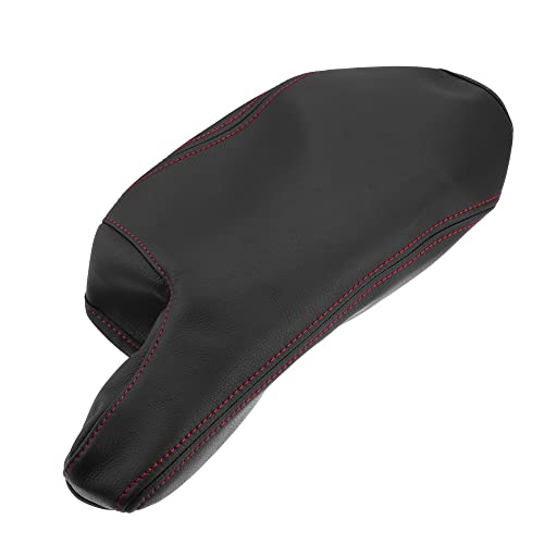X AUTOHAUX Car Center Console Armrest Cover for Mazda 3 2014-2016 Faux Leather Interior Arm Rest Cover Elbow Cushion Pad Black Red Stitches