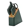 12-Piece-Stainless-Steel-Knife-Block-Set-with-Soft-Grip-Handles-Kitchen-Cutlery-Set-with-Wood-Block-Thyme-Green 12-Piece Stainless Steel Knife Block Set with Soft Grip Handles Kitchen Cutlery Set with Wood Block (Thyme Green)