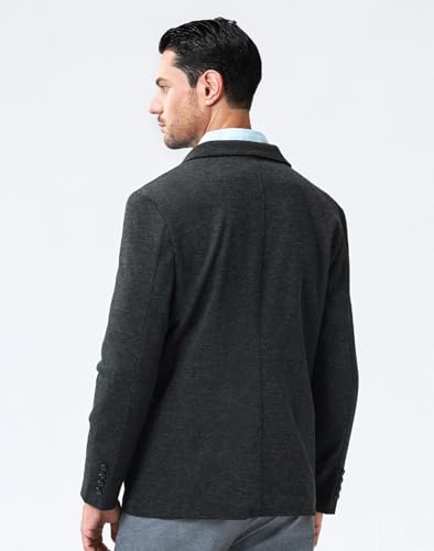 Casual Blazer for Men Stretch Sport Coat Knit Suit Jacket Notch Lapel Two Buttons with Pockets2
