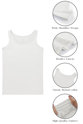 Image of QBK 2T-13Years Girls Tank Tops Cotton Dance Basic Sleeveless Undershirts