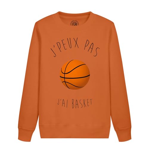Sweatshirt enfant j'peux pas j'ai basket pull chaud sport anti-froid ballon de basket-ball