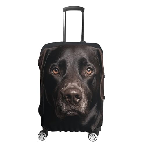 Black Lab Dog Luggage Cover Tsa Approved Suitcase Covers for Luggage Elastic Washable Suit Case Covers Anti-Scratch Travel Luggages Sleeve Suitcase Protector Fits 19-30 Inch Case(L)