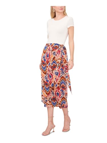 Vince Camuto Womens Printed Front-Tie Midi Skirt Red XXS3