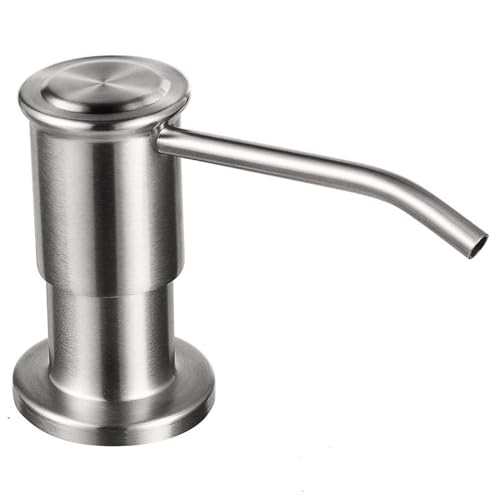 Maizoon Built-in Soap Dispenser for Kitchen 304 Stainless Steel Pump Head with 500ML/17OZ Bottle and 100CM/39Inches Extension Tube Dish Soap Hand Lotion Dispenser Brushed Silver