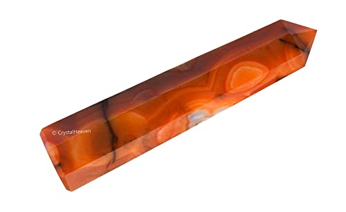 Image of Crystal Heaven Carnelian Crystal Tower Obelisk Point For Chakra, Healing And Balancing - AAA Grade Original Certified Gemstone Agate For Reiki Meditation Yoga Spiritual (2-3 Inches)