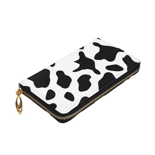 Black and White Cow Print Wallet for Men Women Long Purse Leather Clutch Large Business Handbag Travel Phone Holder Credit Card Holder Money Case with Zipper Leather Wallets Gift3