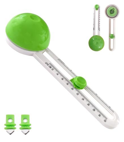 Portable Paper Circle Cutter Green Cut Circles Paper of Any 4to12.6inch Diameter Adjustable Craft Cutting Tools Replaceable Blades for Paper Crafts Scrapbooking Christmas and Birthday Gifts(1Pcs)