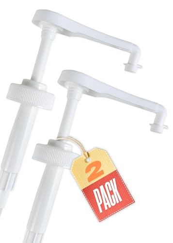 Pump for Gallon Jug & 5 Gallon Bucket Leakproof Heavy Duty Pump Dispenser for Laundry Detergent Shampoo Soap Oil Snow Cone Syrup Popcorn Butter Commercial Household Industrial Use (2pc)