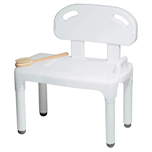 Carex Universal Tub Transfer Bench, Bath Seat with Backrest,...
