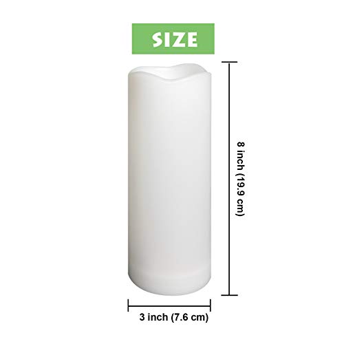 Waterproof Outdoor Flameless Pillar Candle With Timer Battery Operated Electric Led Candle Set For Gift Home Décor Party Wedding Supplies Garden Halloween Christmas Decoration, 1 Pack, 3” X 8” #TOP1